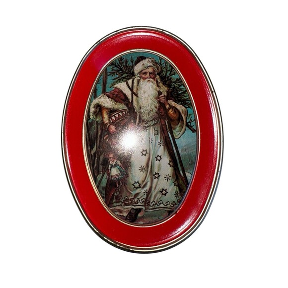 Vintage Christmas Tin Tray Victorian Old World Santa - Picture 11 of 11
